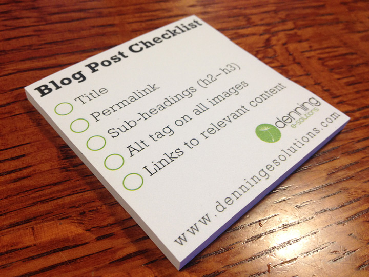 Blog Post SEO Checklist Post-It