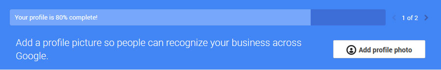 Google My Business progress bar