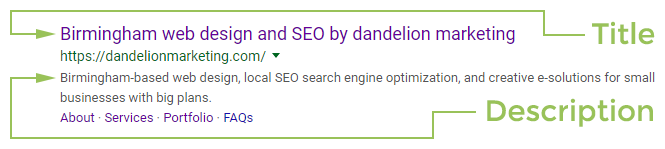 Your Page Title + Description as seen on Google's search results