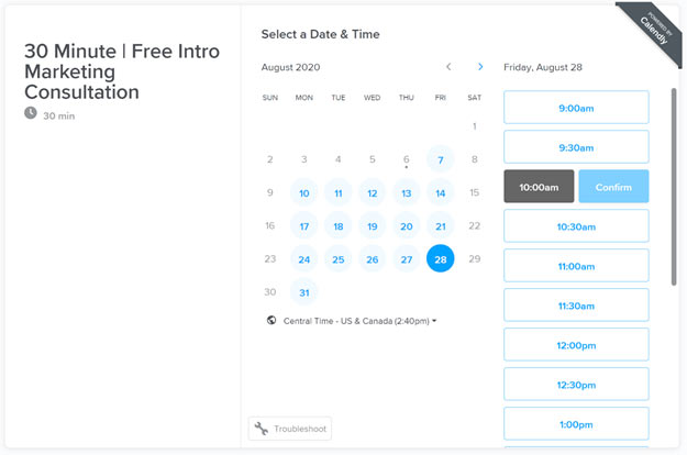 cost for calendly